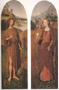 Hans Memling John the Baptist and st mary magdalen wings of a triptych (mk05) Sweden oil painting artist
